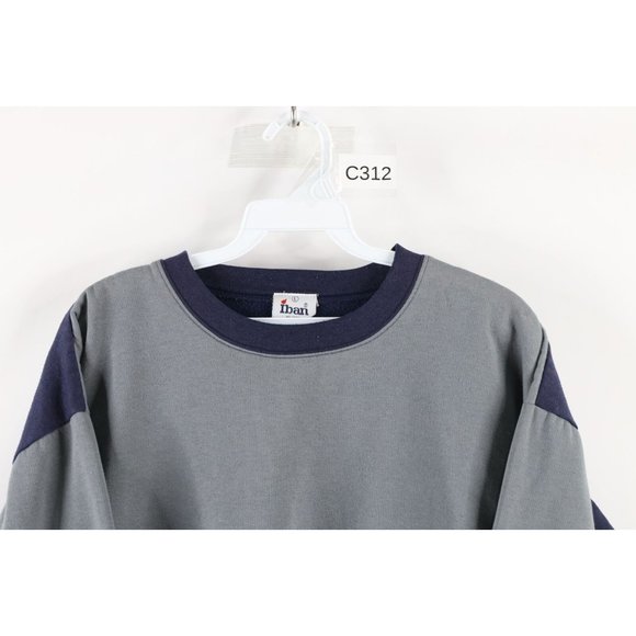 Vintage 90s Streetwear Mens Large Faded Color Block Crewneck Sweatshirt Blue - Picture 2 of 7